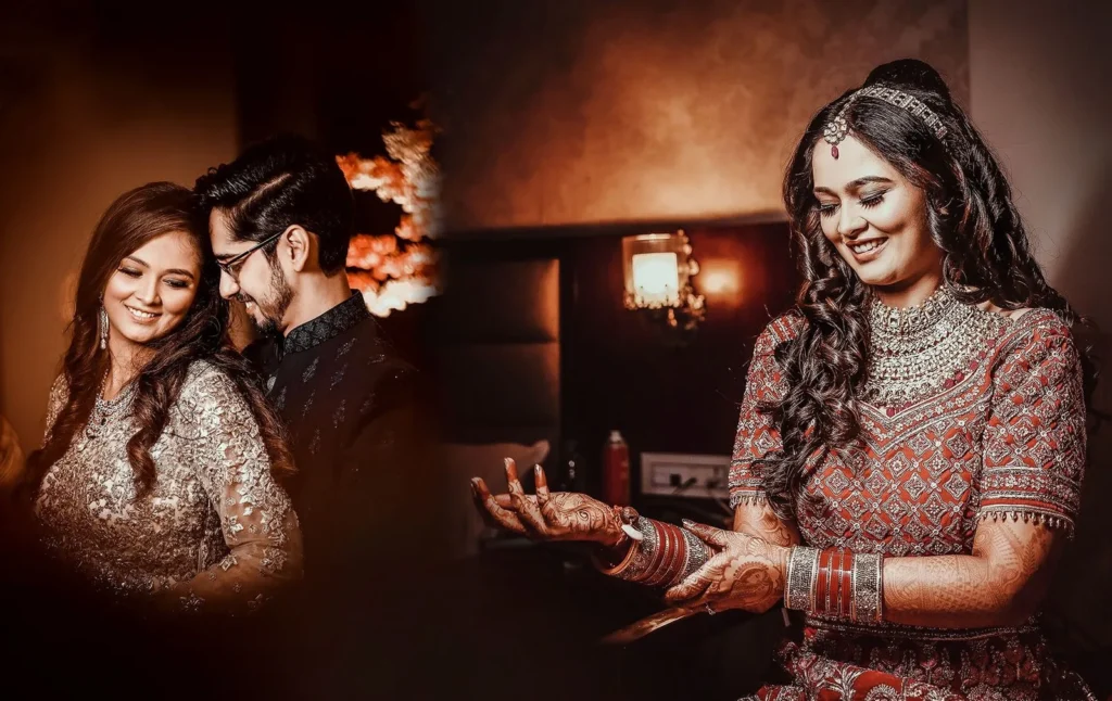 Indian bride and groom getting ready together, a candid moment from a wedding in Indore by The Wedding Panchnama